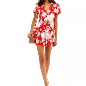 ASOS Red and White Floral Romper